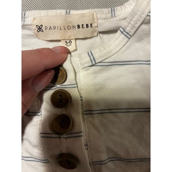 Papillon Bebe Henley Top 3-6 months Shirt hand covers Rayon Soft breathable - Picture 4 of 5